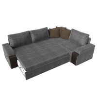 Угловой диван Николь (рогожка серый коричневый) - Изображение 1